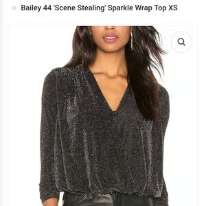 Bailey 44 Black Sparkle WrapTop XS